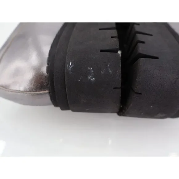 Free People Womens Lyra Lug Sole Penny Loafers Chunky Silver Leather 36 6 - Picture 9 of 14